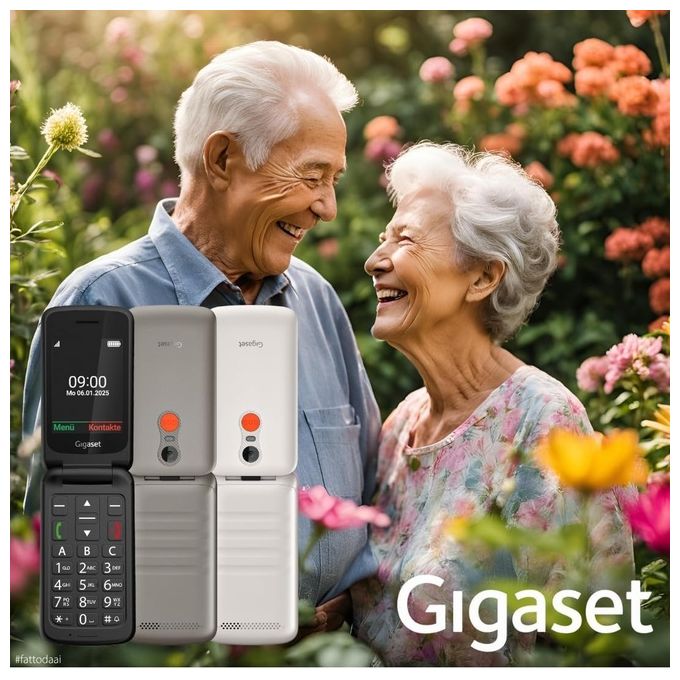 Gigaset, Telefono Cellulare per Anziani GL595, Clamshell, Bianco