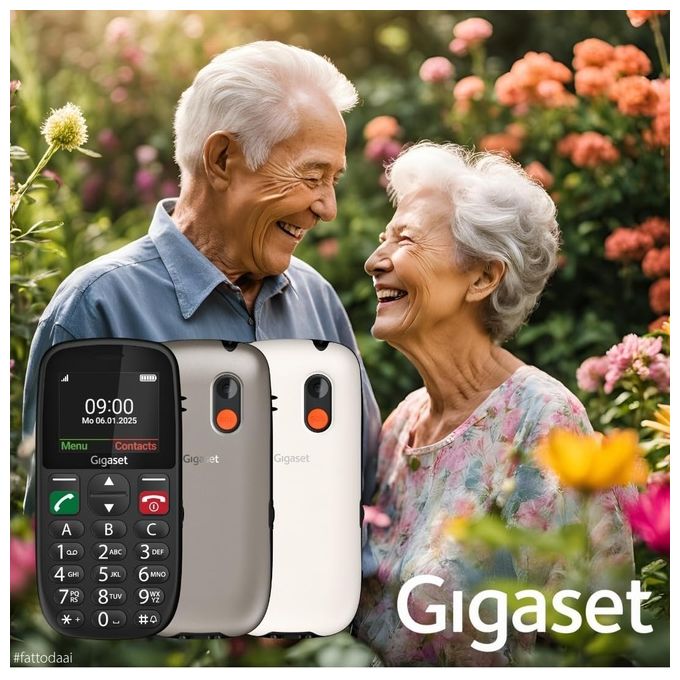 Gigaset S30853-H1230-R103 GL395 Telefono per Anziani 2.2'' Tasto SOS Bluetooth IP44 800 mAh colore Bianco