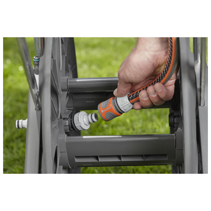 Gardena 18520-20 CleverRoll L Easy Carrello Avvolgitubo Manuale capacita' 100 m colore Nero Blu Arancione