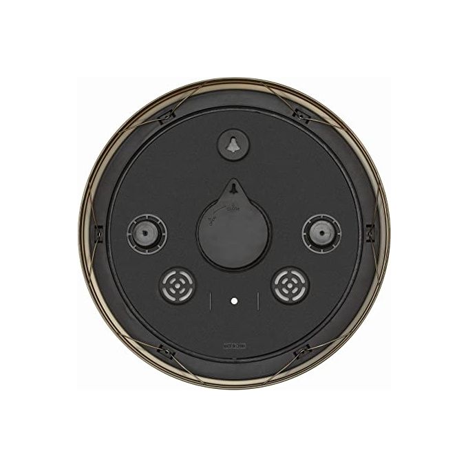 TFA-Dostmann 60.3066.53 Orologio da Parete e da Tavolo Orologio al Quarzo Rotondo Resistente agli Schizzi d'Acqua in Metallo e Vetro colore Ottone