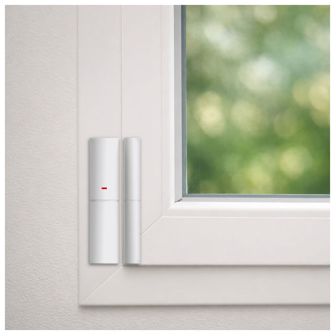 Beghelli 60050 Sensore di Apertura Wireless per Sistema Allarme DOM-E Beghelli Tecnologia LoRa Portata 300 m Batteria CR123A inclusa colore Bianco