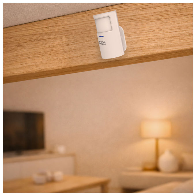 Beghelli 60051 Sensore Volumetrico Wireless PIR Portata 6 m Angolo 110° Compatibile DOM-E 60105 colore Bianco