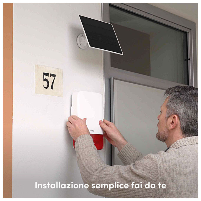 Beghelli 60053 Sirena da Esterno Wireless Alimentazione Solare 10W e Rete 230V Tecnologia LoRa IP65 colore Bianco