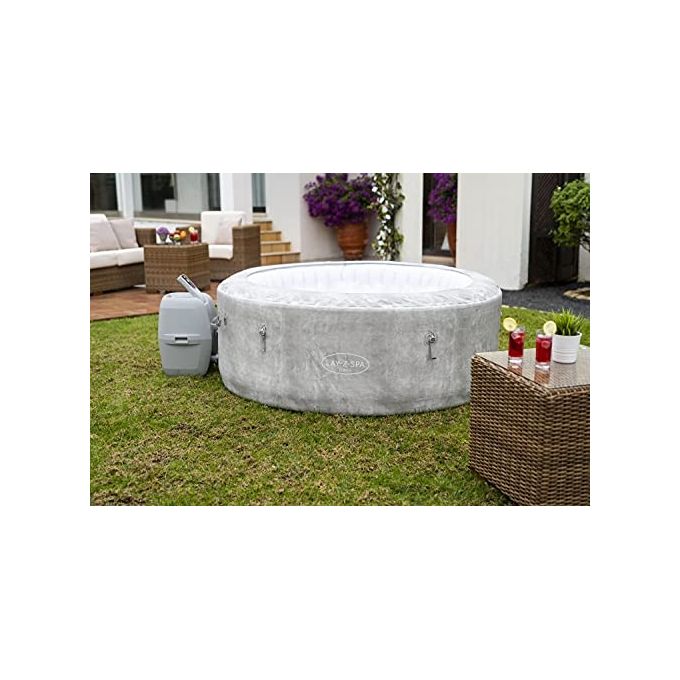 Bestway 60065 Minipiscina idromassaggio gonfiabile Zurich AirJet con EnergySense Capacita' 669 L per 4 persone 120 bocchette AirJet DuraPlus a 3 strati colore Grigio