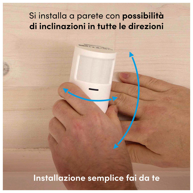 Beghelli 60105 Dom-e KIT di allarme wireless WIFI GSM 4G LoRa con sensore volumetrico sensore porta finestra sirena 105 dB 2 telecomandi colore Bianco