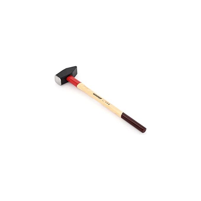 GEDORE 8673650 ROTBAND-PLUS Martello da Slitta 5 Kg Testa in Acciaio Forgiato Manico in Hickory con Protezione in Acciaio colore Marrone-Rosso