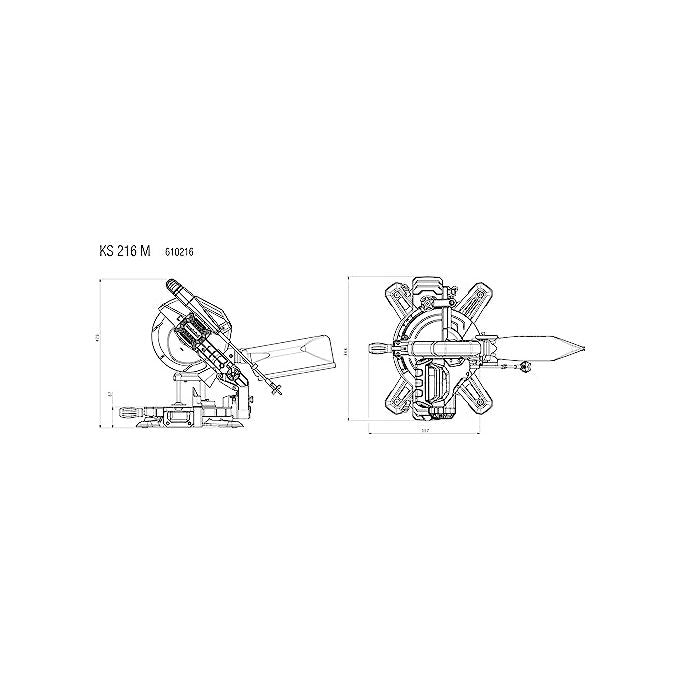 Metabo 610216000 KS 216 M Troncatrice 1100 W Lama 216 mm Inclinazione -2 a 47° Piano Girevole 47-47°