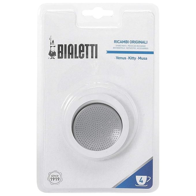Bialetti Guarnizione e Filtro in alluminio per caffettiera moka 4 tazze