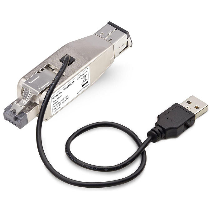 StarTech.com D01ML55U-FIBER-MEDIA Dongle Convertitore Multimediale da Fibra Gigabit a RJ45 Ethernet 1000 Mbit-s 1000Base-T 1000Base-LX LC Monomodale 10 km Multimodale 800 m Alimentato via USB colore Nero
