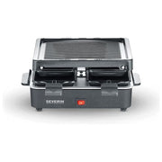 Severin RG 2370 Raclette Grill per 4 Persone 600W Piastra Antiaderente 21x21 cm 4 Padelline Incluse colore Nero