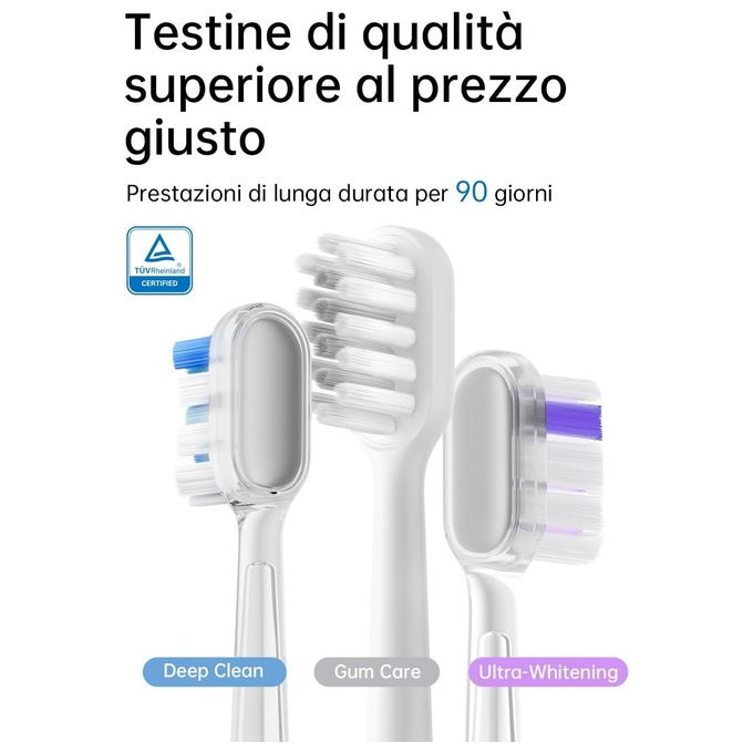 Laifen 1TB91-A-EU-SI-002 Wave Spazzolino elettrico rotante oscillante 3 modalita' Timer 90 giorni autonomia colore Alluminio
