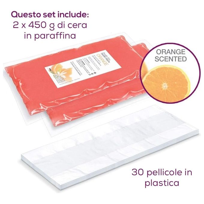 Beurer KIT_ ricambio per MP 70 Cera di paraffina 2x450gr profumata all'arancia e 30 pellicole