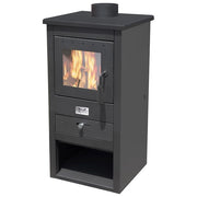 Mille ATHENA Stufa a Legna 10,7 kW volume riscaldabile 262 m³ acciaio verniciato colore Antracite