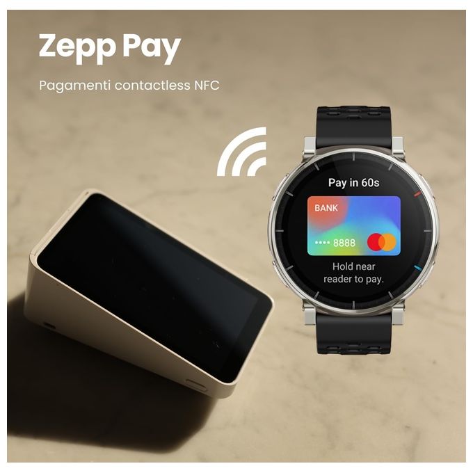 Amazfit W2558GL1N Active 3 Smartwatch AMOLED 1.32'' Vetro Zaffiro GPS NFC Bluetooth 5.3 12 giorni colore Oro