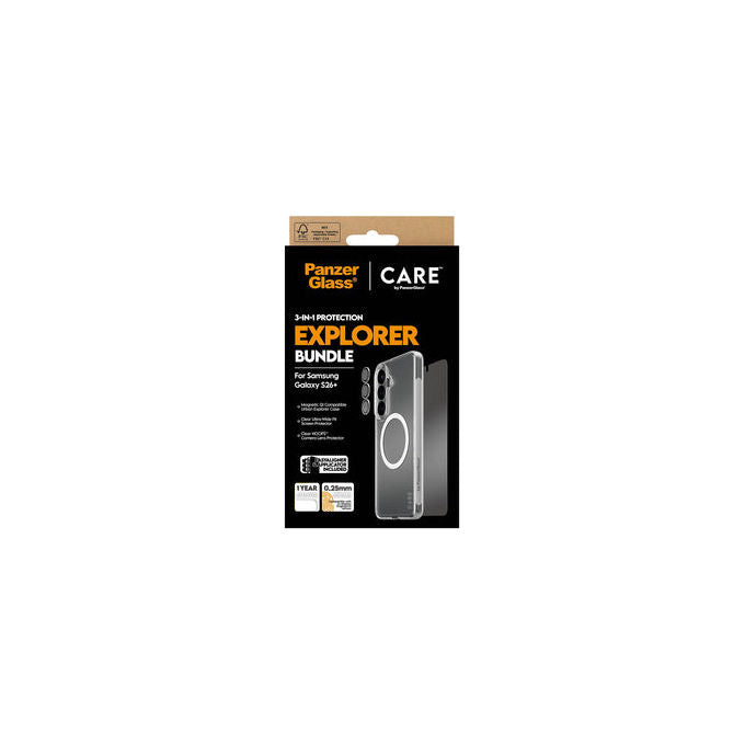 PanzerGlass CR34288 CARE 3-in-1 Bundle Custodia Cover con Pellicola Protettiva per Samsung Galaxy S26+ colore Trasparente