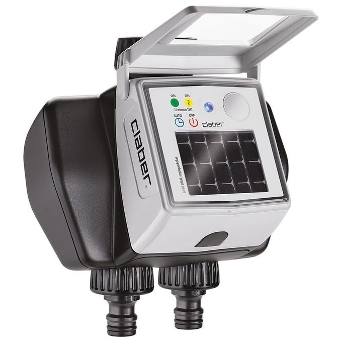 Claber 8498 Dual myAquaSolar Programmatore Irrigazione 2 Vie Solare Bluetooth Attacco 3-4'' 0,5-10 bar