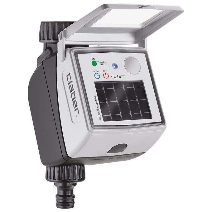 Claber 8497 Tempo myAquaSolar Programmatore Irrigazione 1 Via Solare Bluetooth 2 Programmi Attacco 3-4''