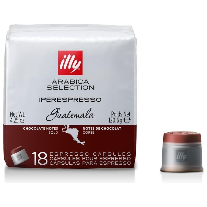 Illy 7117 Capsule Caffe' Iperespresso Arabica Selection Guatemala 18 Capsule 100% Arabica Note di Cioccolato