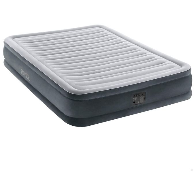 Intex 67768ND DuraBeam Comfort Plush Materasso Gonfiabile Piazza e Mezza 137x191x33 cm Pompa Elettrica Integrata 272 Kg colore Grigio
