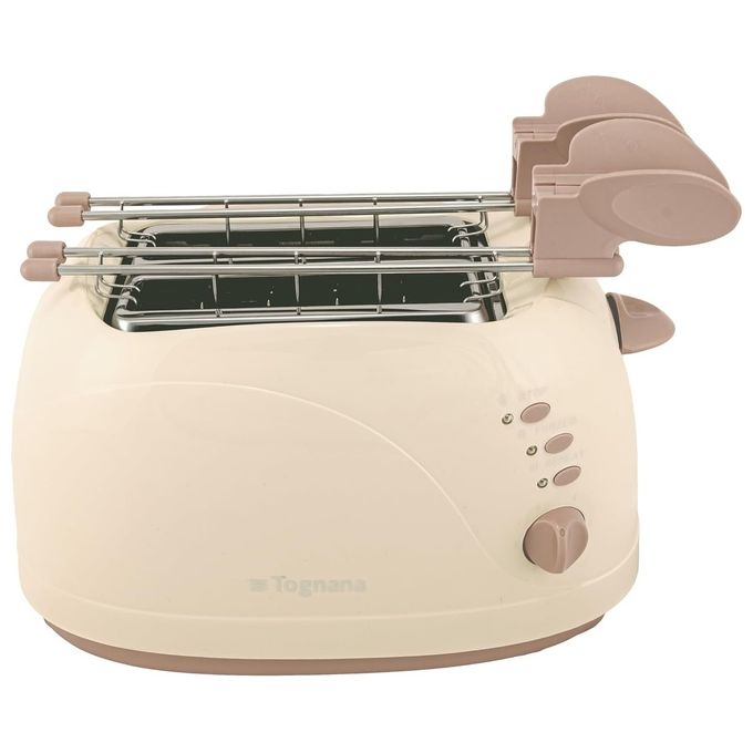 Tognana D2DTN03IRCHA Iridea Tostapane con Pinze 750 W 4 Funzioni 6 Livelli Doratura colore Champagne