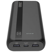 Cellularline PBENTRY20000K Power Bank 20000 mAh USB-C Input 10.5W 2 USB Output 12W Ioni di Litio LED colore Nero