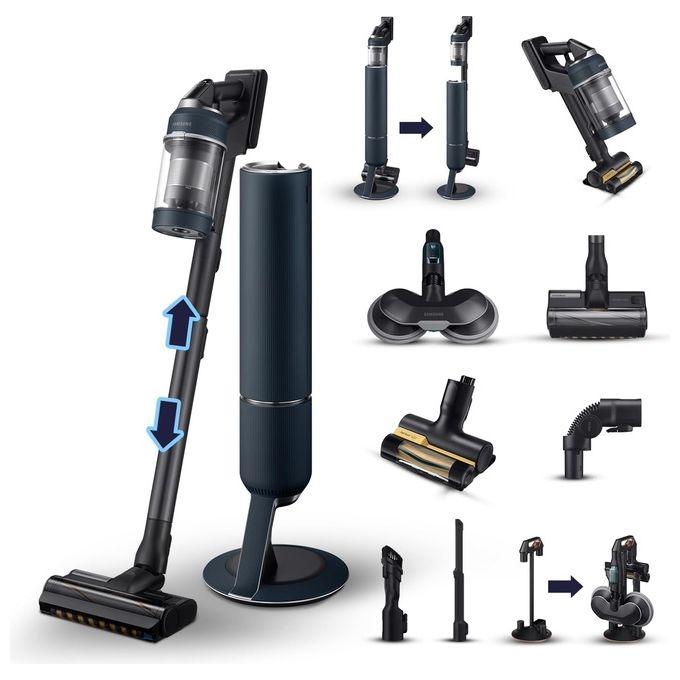 Samsung VS20B95973BWA BESPOKE Jet Plus Aspirapolvere Senza Filo 2 in 1 Multiciclonico 210W 120 min Clean Station colore Midnight Blue