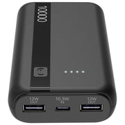 Cellular Line Power Bank 10000 mAh Input USB-C 10.5W Output 2xUSB 12W Li-ion LED luminosi indicano carica residua Nero
