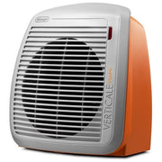 De'Longhi HVY1020 - Termoventilatore verticale da tavolo, potenza 2 000 W, 2 livelli di calore, termostato regolabile, funzione ventilazione, Grigio-Arancione