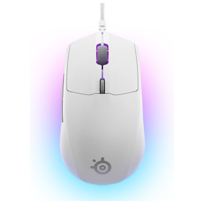 Steelseries Rival 3, Mouse Gaming Ottico Ambidestro Usb, Bianco