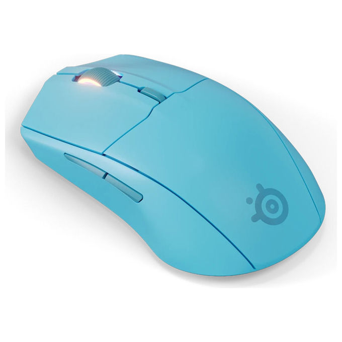 SteelSeries 62526 Rival 3 Wireless Gen 2 Mouse Gaming Sensore TrueMove Air 18000 DPI Connessione Dual Wireless 2.4 GHz e Bluetooth 60 Milioni di Clic Garantiti colore Azzurro
