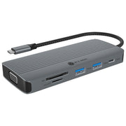 ICY BOX 61144 IB-DK4040a-CPD Docking Station USB-C 10-in-1 con HDMI 4K 60Hz VGA USB 3.2 Gen 1 Alimentazione 100W colore Argento
