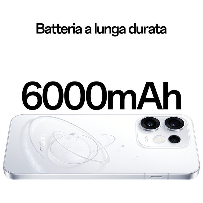 Oppo 110010237512 Reno16 5G Smartphone Tripla fotocamera 50MP+50MP+50MP Selfie 50MP Display 6.32 AMOLED 120Hz RAM 8GB ROM 512GB Batteria 6000mAh colore Bianco
