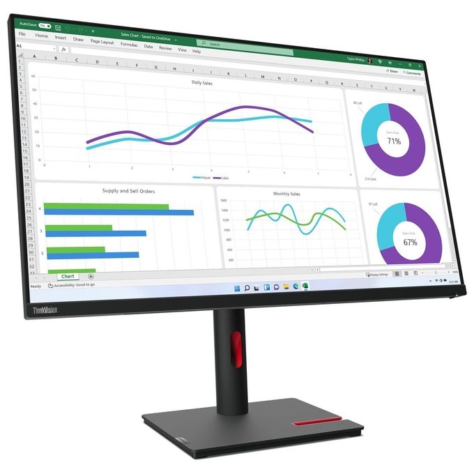 Lenovo 63D3GAT1EU ThinkVision T32h-30 Monitor LED IPS 31'' Quad HD 2560x1440 350 cd-m² USB-C Docking Station colore Nero