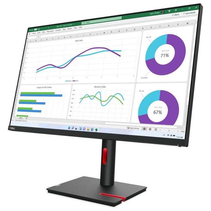 Lenovo 63D3GAT1EU ThinkVision T32h-30 Monitor LED IPS 31'' Quad HD 2560x1440 350 cd-m² USB-C Docking Station colore Nero