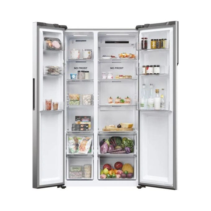 Haier HSR5918DNMP Serie 5 Frigorifero Side by Side 528 L 177,5 cm Classe D 38 dB Total No Frost Multi Airflow colore Platinum Inox