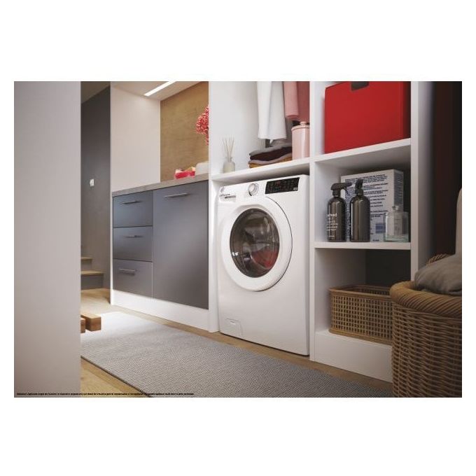 Hoover H-WASH 350 H3WP4474TAM6-1-S Lavatrice slim a carica frontale 7kg classe A 1400 giri 9 cicli Care controllo remoto Bianco 60x45x85
