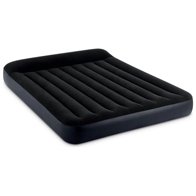 Intex 64150ND DuraBeam Pillow Rest Materasso Gonfiabile Matrimoniale Fiber-Tech 152x203x25 cm Pompa Integrata 272 Kg colore Blu scuro