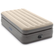 Intex 64162ND DuraBeam Prime Comfort Elevated Materasso Gonfiabile Singolo Fiber-Tech Pompa Elettrica 99x191x51 cm 136 Kg colore Grigio