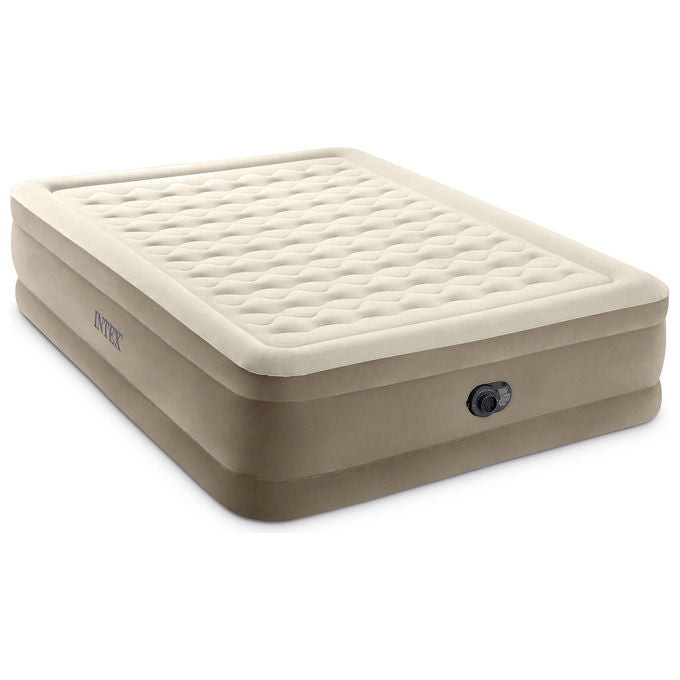 Intex 64428ND Dura-Beam Ultra Plush Materasso Gonfiabile Matrimoniale Fiber-Tech 152x203x46 cm Pompa Incorporata 272 Kg colore Beige
