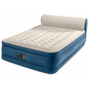 Intex 64460ND SilkyBed Materasso Gonfiabile Matrimoniale con Testiera Pompa Elettrica Integrata 229x152x79 cm Portata 272 Kg colore Grigio chiaro e Blu