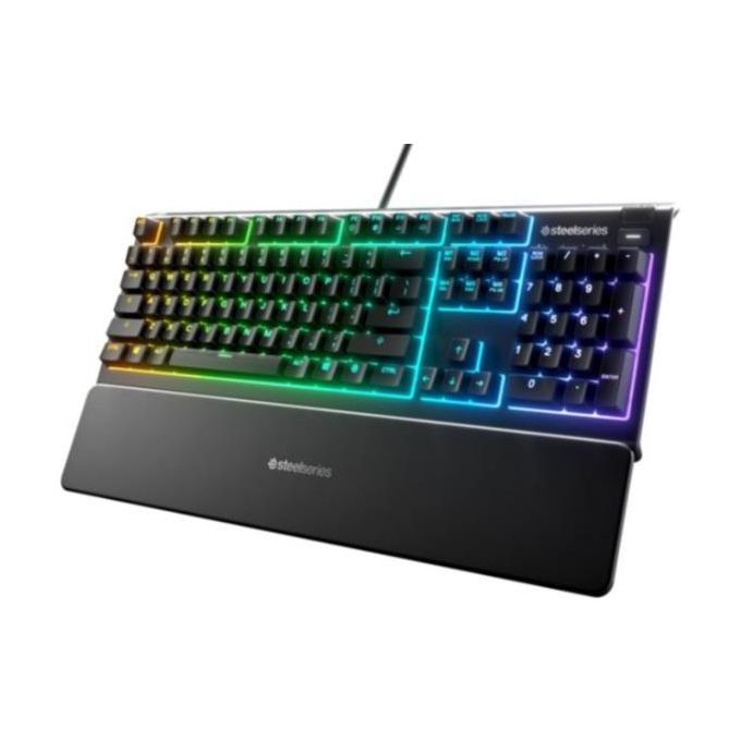 SteelSeries 64800 Apex 3 Tastiera da Gaming USB QWERTY Italiano Retroilluminazione RGB a 10 Zone Poggiapolsi Magnetico Protezione IP32 colore Nero