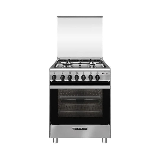 Glem Gas SA664MI6 Cucina a gas 60x60 cm 4 Fuochi Forno Elettrico Ventilato 9 Funzioni 67 L Classe A colore Inox