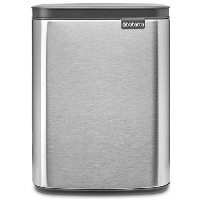 Brabantia 8710755222962 Bo Cestino 7L Acciaio Opaco con Chiusura Silenziosa Resistente alle Impronte Facile da Pulire colore Acciaio Opaco