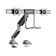 Equip 650161 Supporto da scrivania per doppio monitor 17''-32'' capacita' 9 Kg VESA 100x100 braccio assistito da molla a gas gestione cavi colore Nero