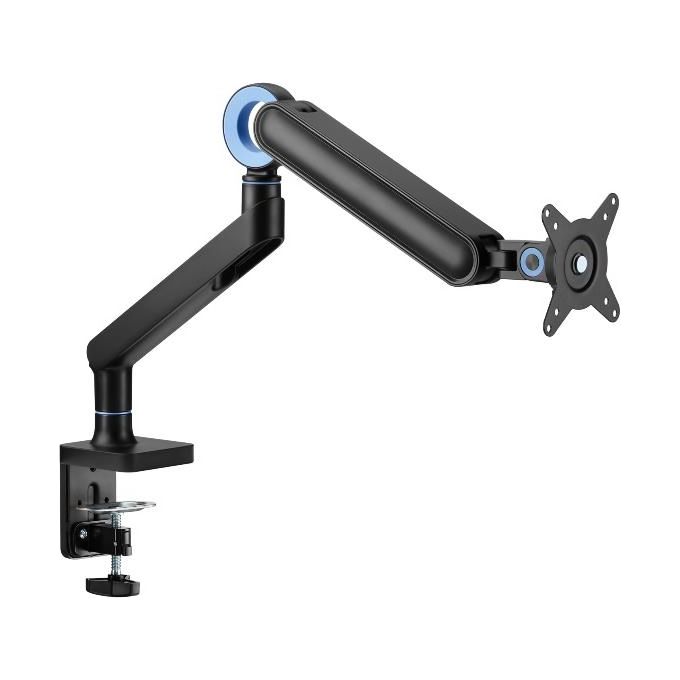 Equip 650184 Supporto da Tavolo per Monitor 17'' - 35'' Carico Max 10,5 Kg VESA 75x75 100x100 Regolabile Altezza Inclinazione Rotazione Gestione Cavi colore Nero