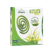 Spira Green Spirali Anti Zanzare a Base di Olii Essenziali Naturali Confezione 10 Spirali e 2 Supporti Metallici
