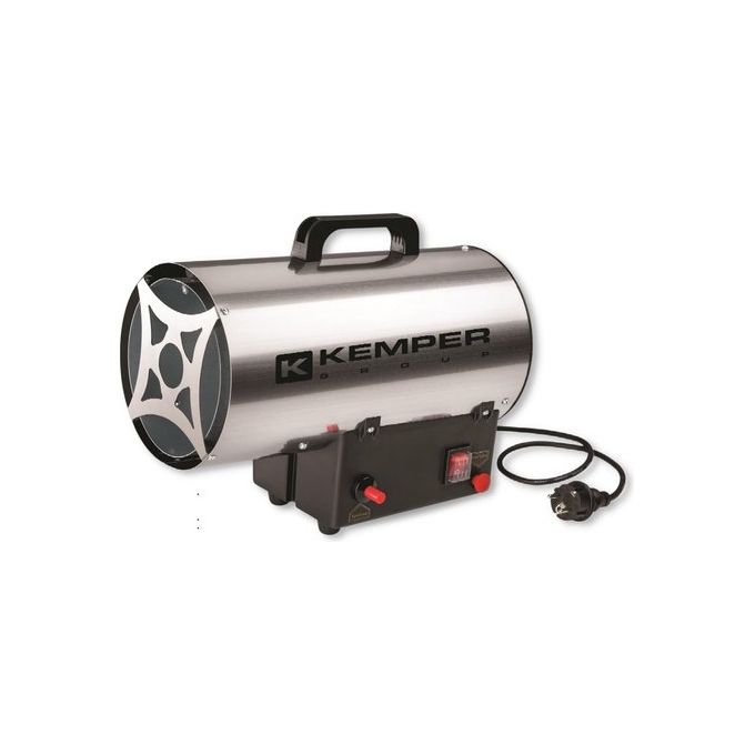 Kemper 65311INOXN Generatore di Aria Calda a Gas GPL 10 kW 320 m³-h Accensione Piezoelettrica colore Inox Nero