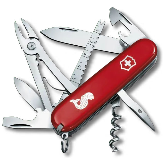 Victorinox 1.3653.72 Angler Coltellino Svizzero 19 Funzioni Materiale Manico ABS Cellidor colore Rosso