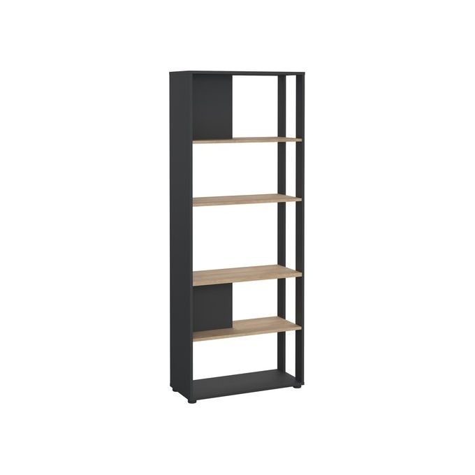 Tvilum 65592IGHL SIGN Libreria Moderna 5 vani Grigio Opaco e Jackson Hickory