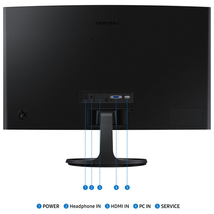 Samsung LS24D364GAUXEN Monitor PC 24'' Full HD VA Curvo 100Hz 4ms colore Nero